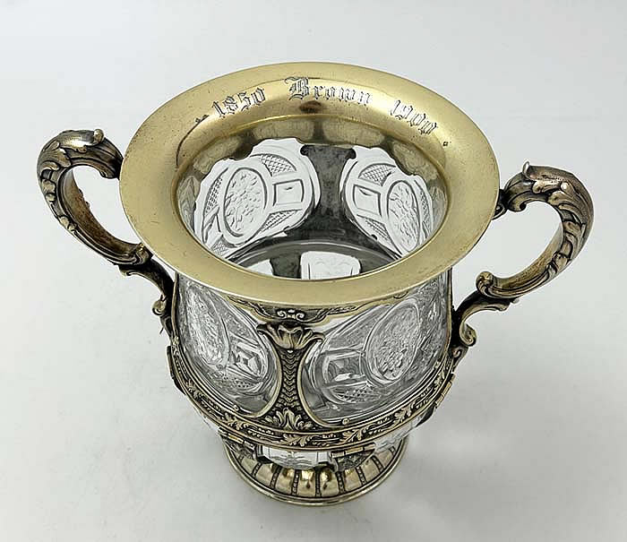Gorham antique sterling gilt mounted loving cup
